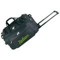 Black Deluxe Rolling Duffel Bag w/ 2 Front Zip Pockets (24"x12 1/2"x15")